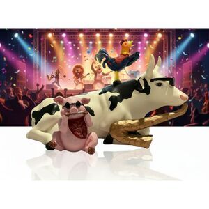 CowParade Mixed Plate Blues #9141 - 2001 Retired Collectible Figurine